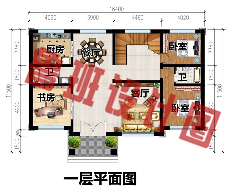 四间两层实用简约的住房设计