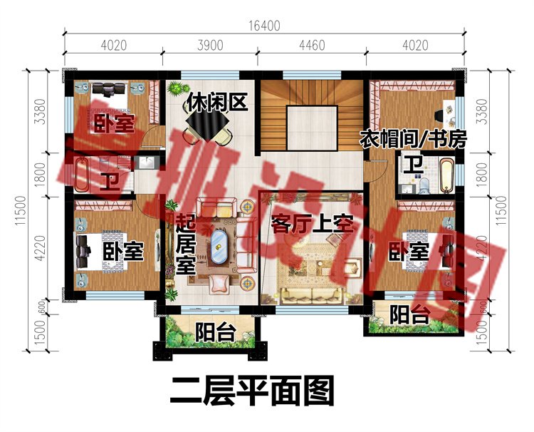 四间两层实用简约的住房设计