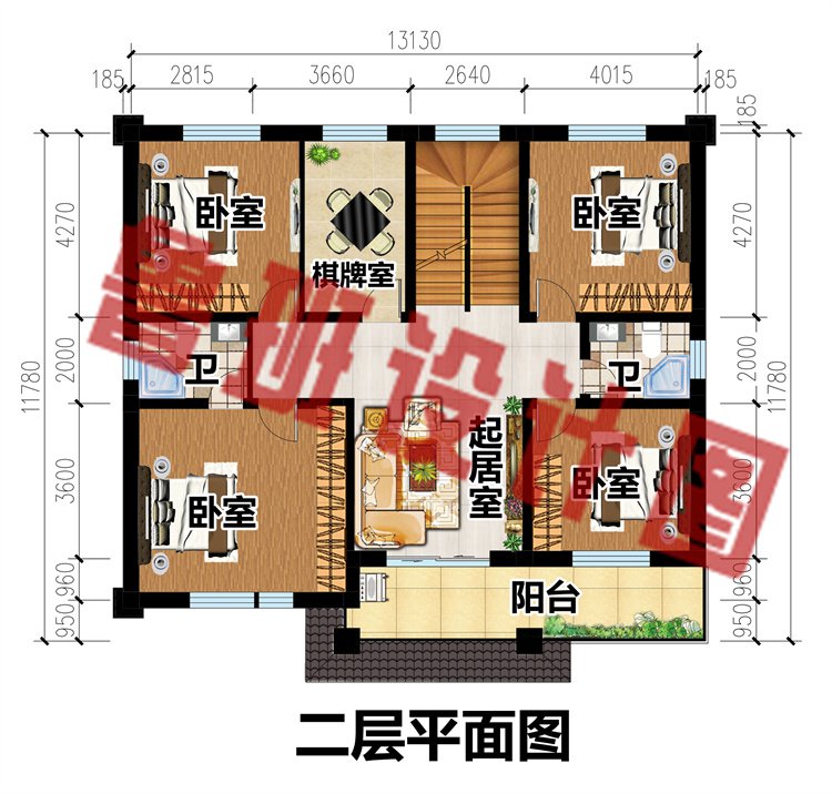 最新款二层农村别墅设计图