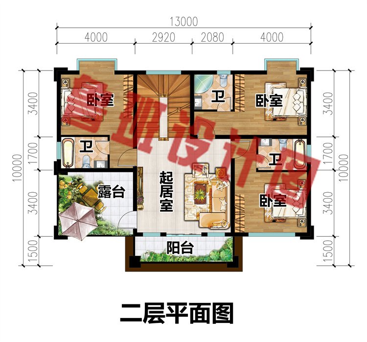 二层房别墅设计图二层