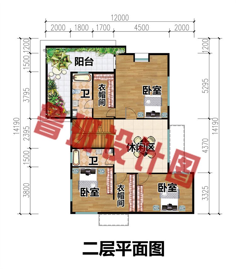 100平米二层小别墅设计方案二层