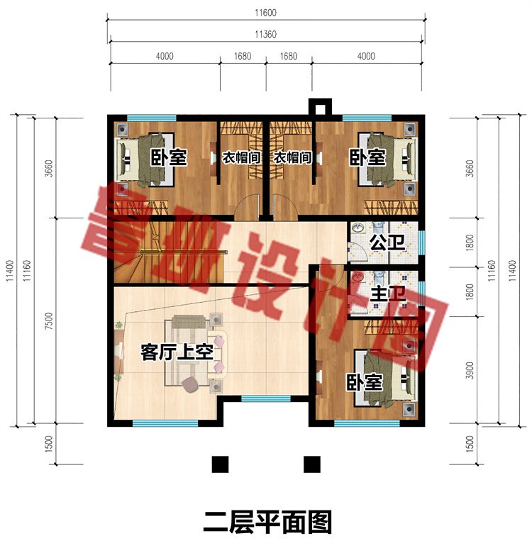 三层农村自建别墅二层