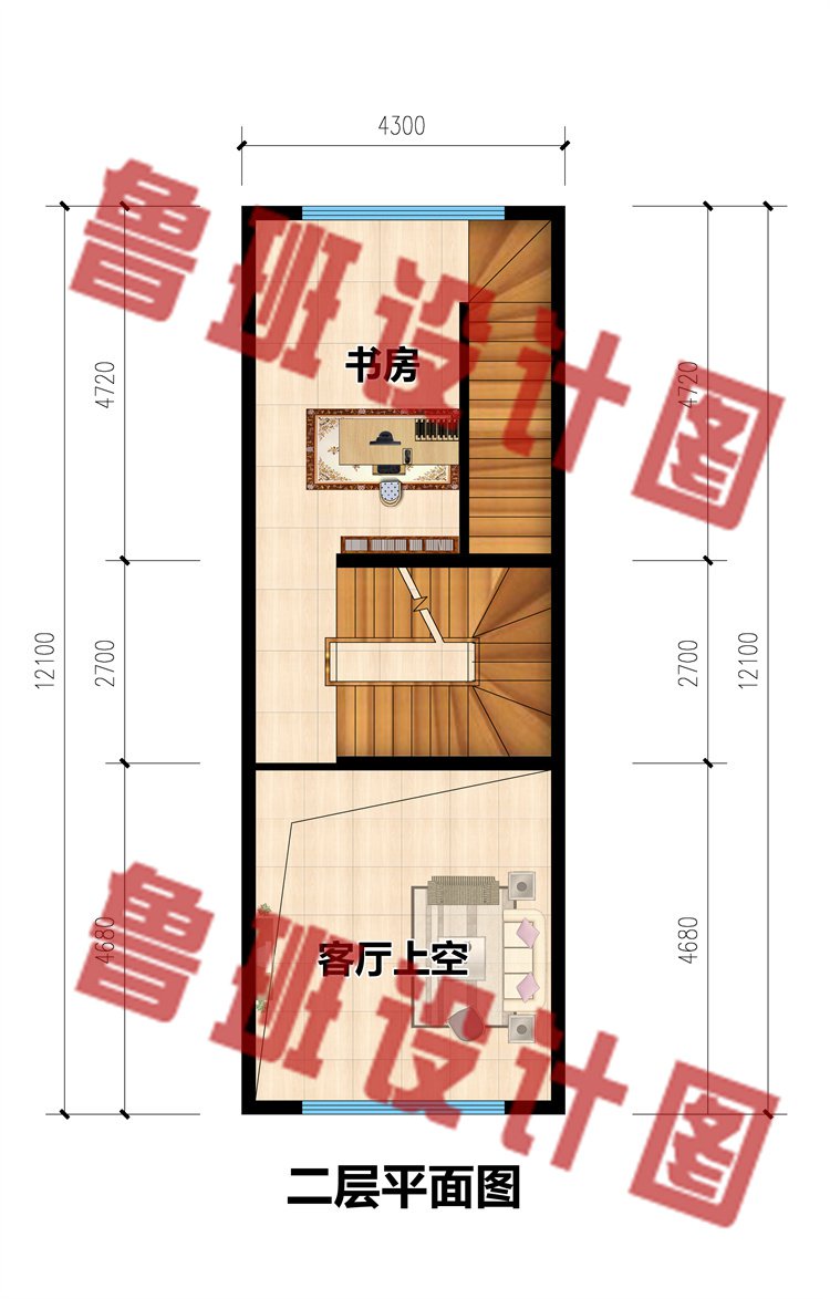开间4米三层别墅夹层