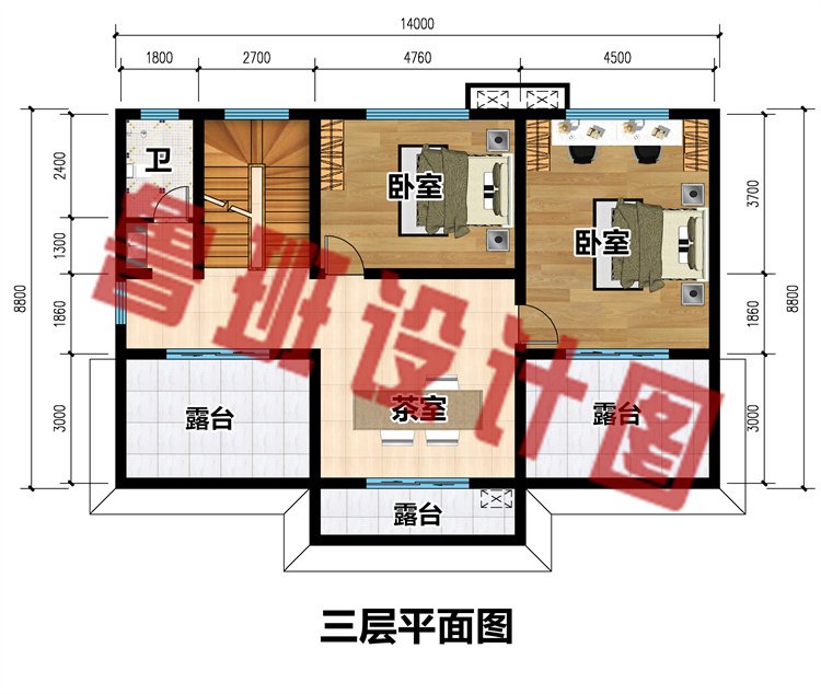 欧式三层农村别墅三层