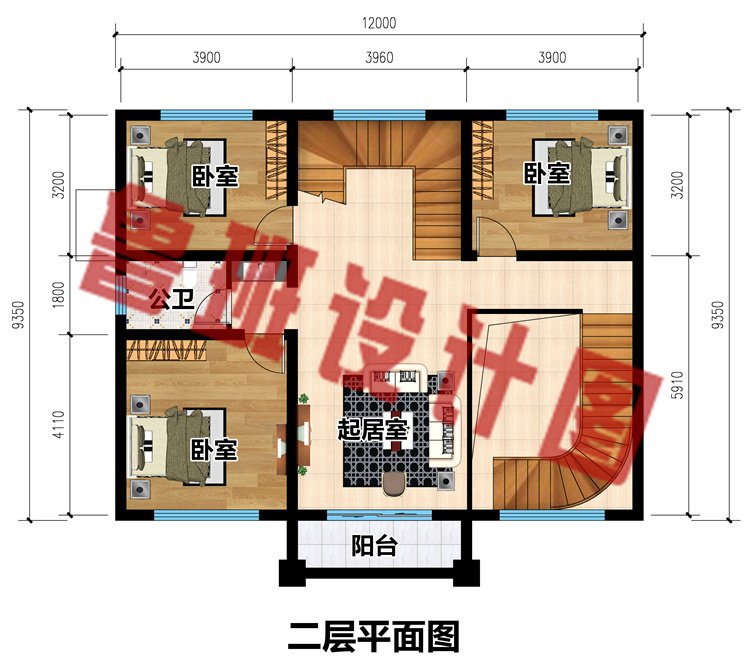 三层欧式别墅二层