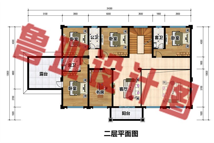 新中式三层别墅二层