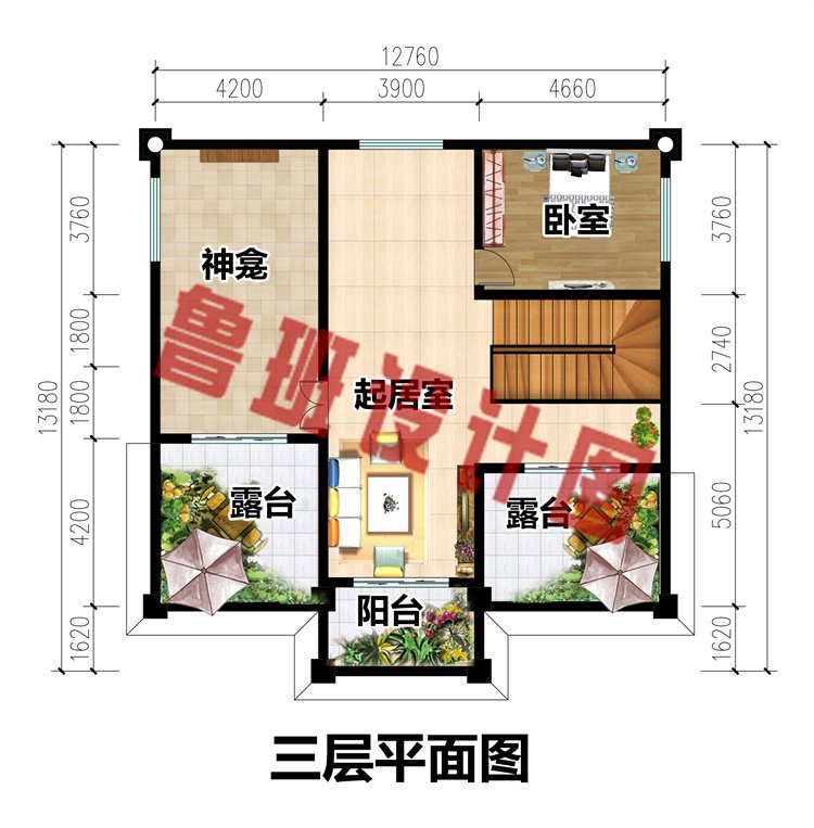 农村自建二层半楼房4