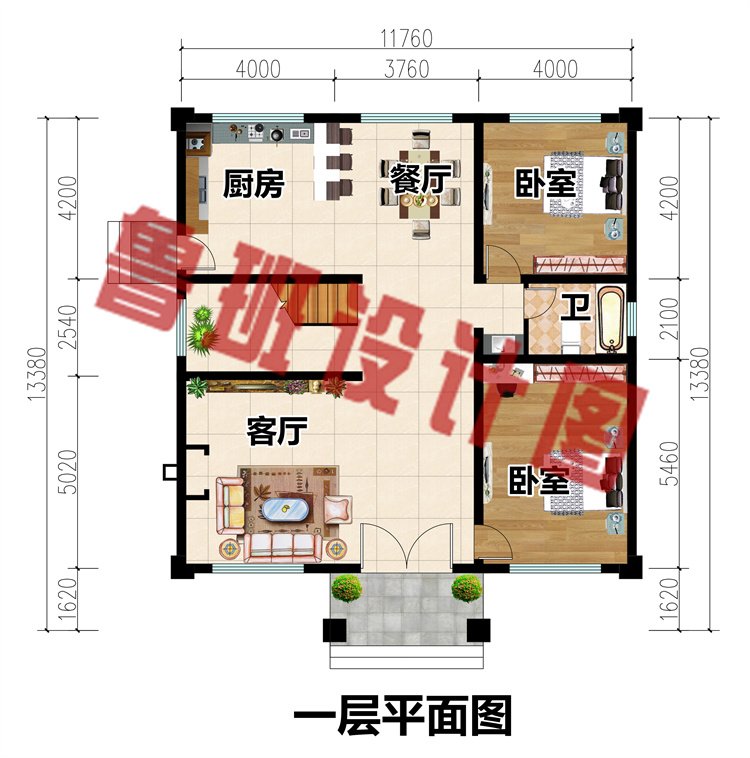 对称设计二层欧式别墅2