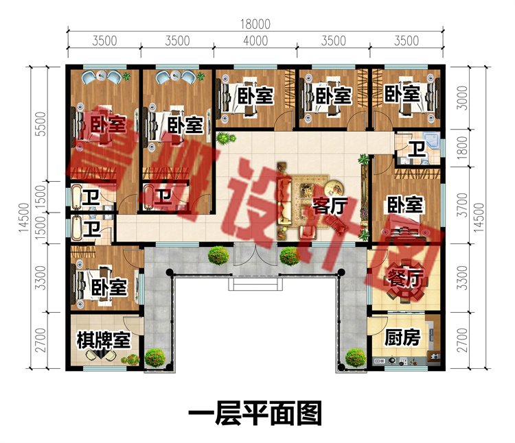 一层中式小院、