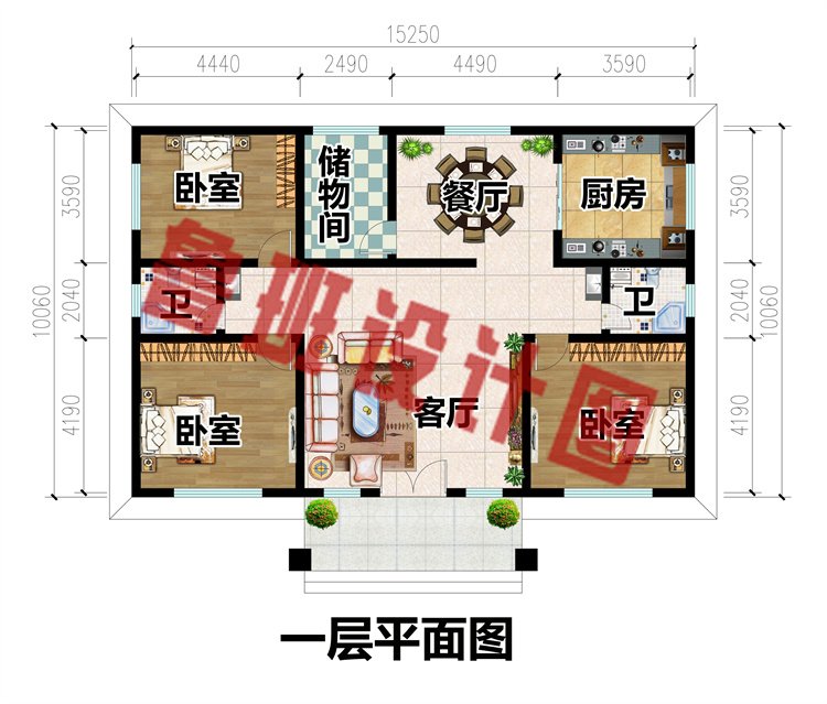 一层农村自建房设计图2
