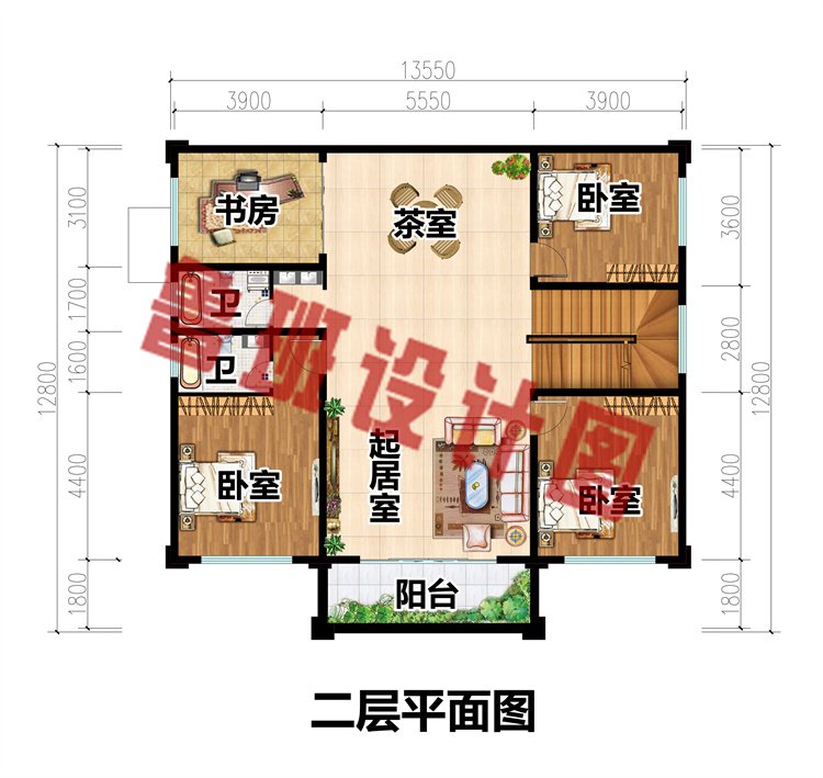 二层农村小别墅自建房设计图2