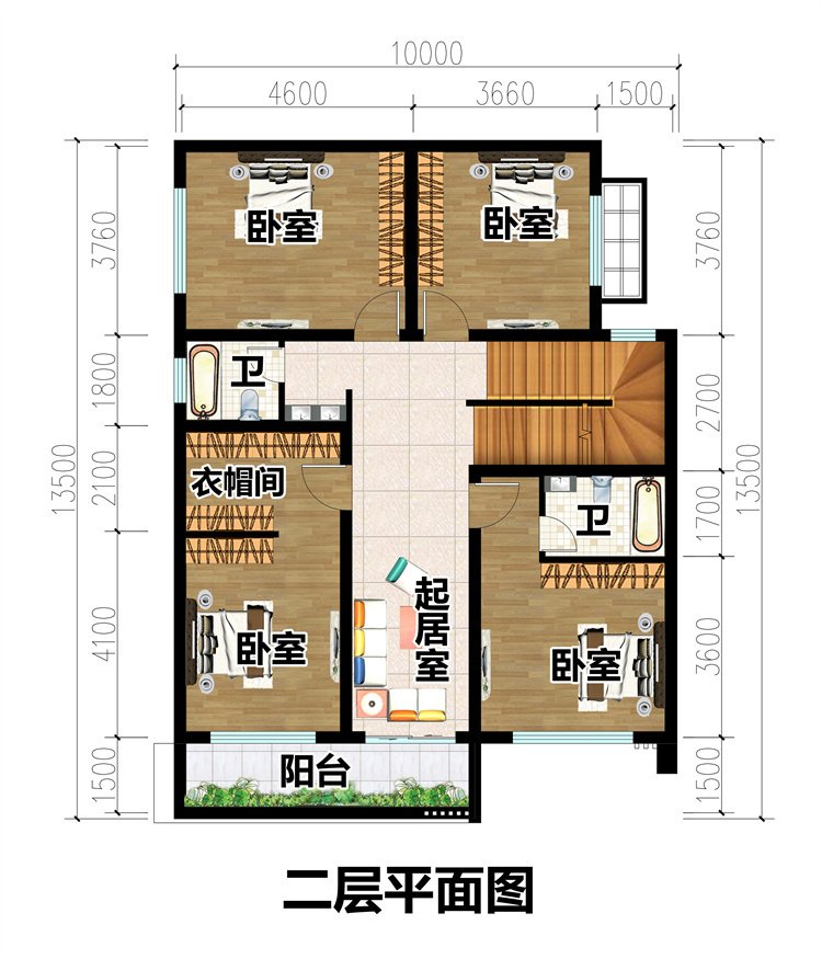 平屋顶现代风格二层别墅设计图3