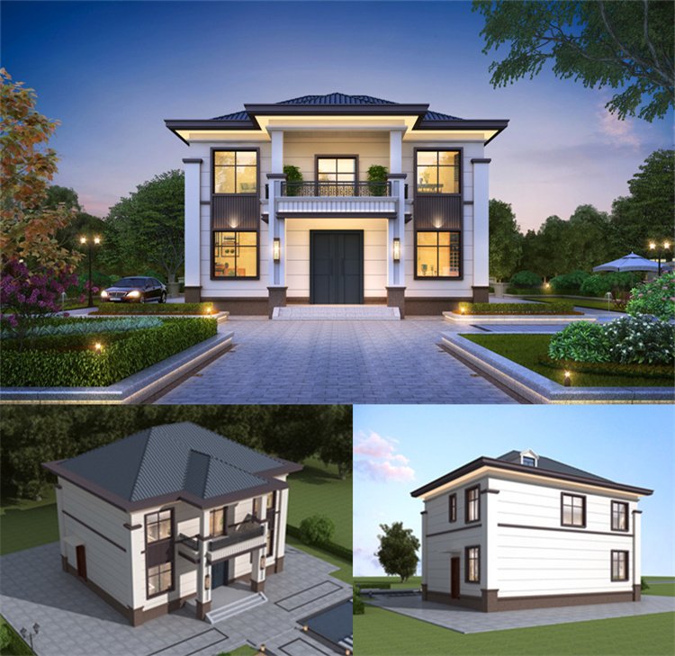 爆火二层自建小别墅设计方案1