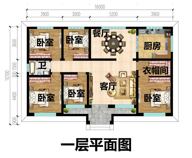 农村一层简单小瓦房设计图