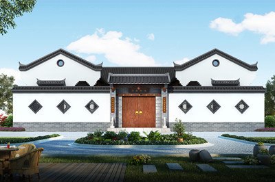 中国最美一层合院设计图纸，中式风格，有庭有院