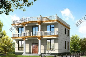 二层平屋顶乡村自建房，造价实惠，简易施工