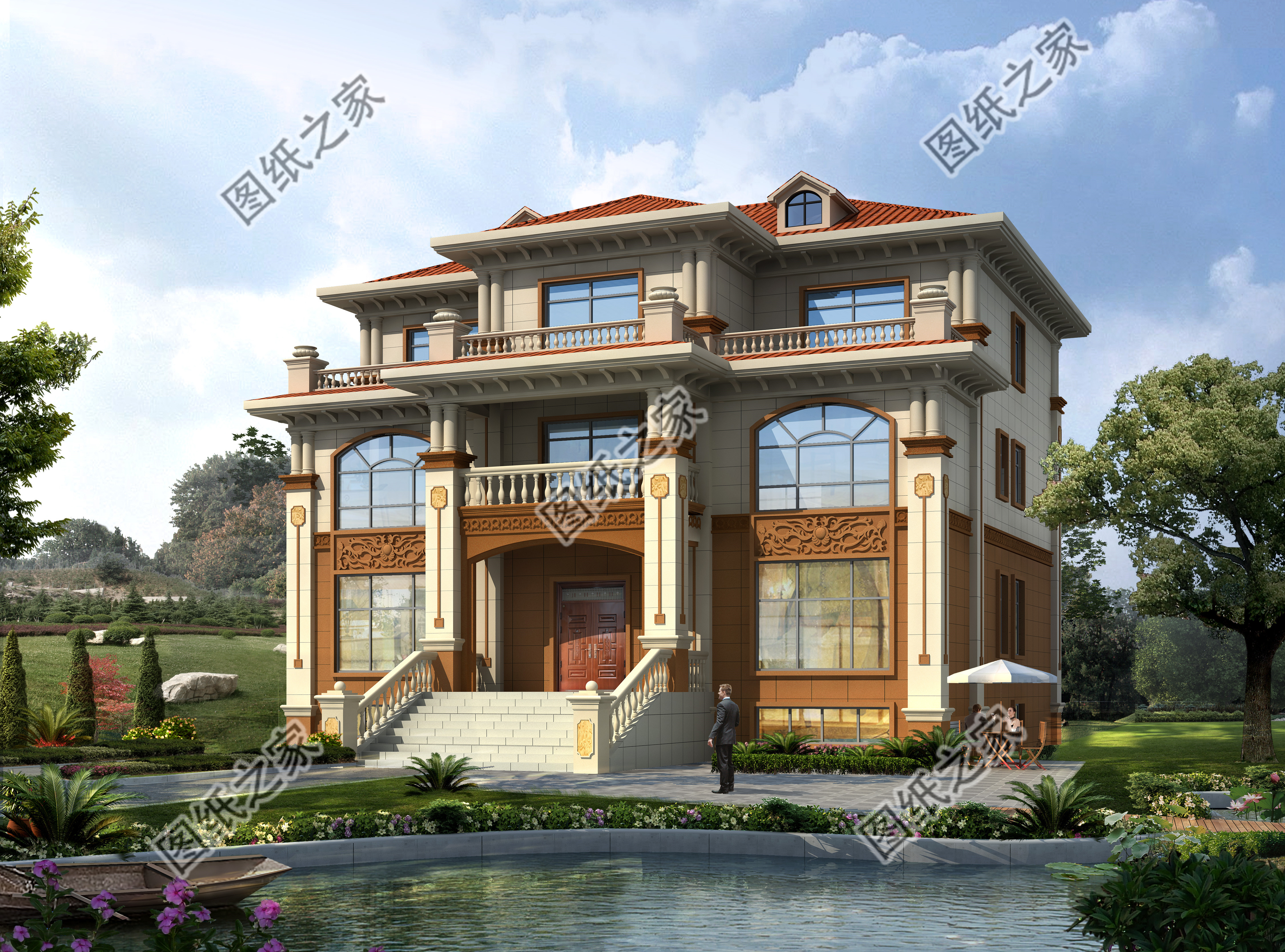 带堂屋欧式三层自建房，中西融合，受老百姓的追捧