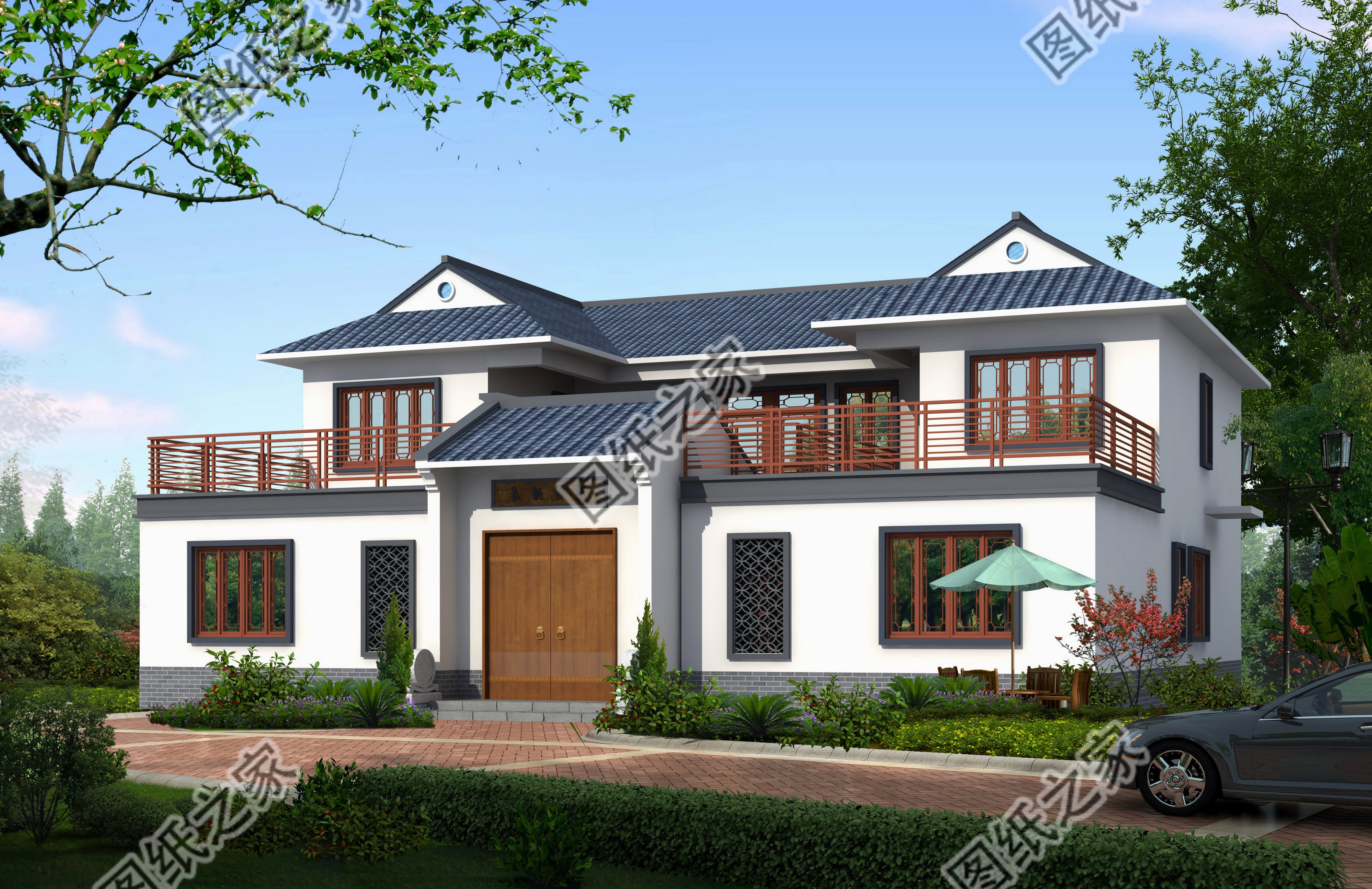 乡村小户型四合院自建房，古色古香，质朴素雅