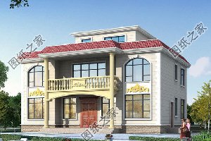 三个二层带堂屋的农村自建房设计图，雅致简欧风，实用美观
