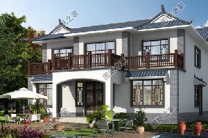 最适合农村建的二层仿古别墅建筑设计图，中式住宅魅力依旧