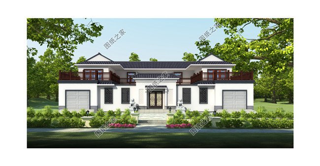 回家乡建一座中式院式别墅，白墙黛瓦，散发着古色古香的味道