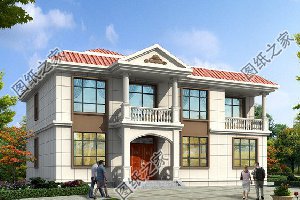 农村现代风两层四间自建房楼房设计，平屋顶别墅造价不贵