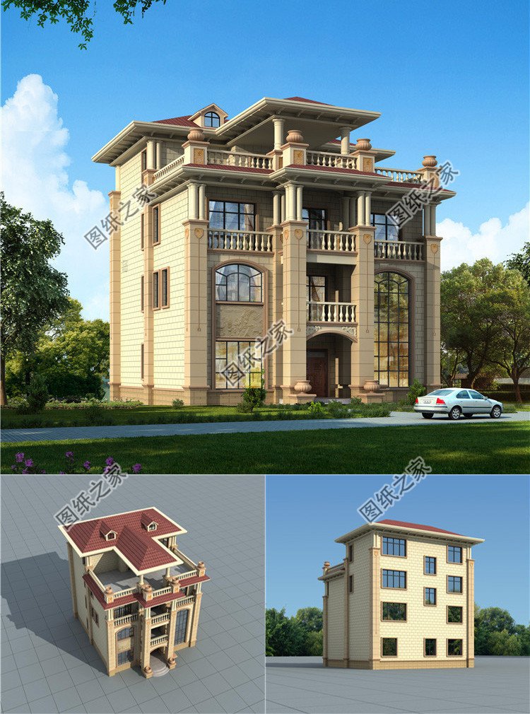 农村三层半自建房设计，高大华丽，散发欧式魅力