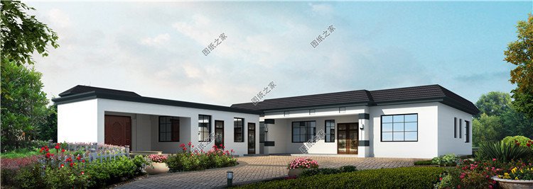  一层现代农村自建房，带独立小院，满满的现代简洁风