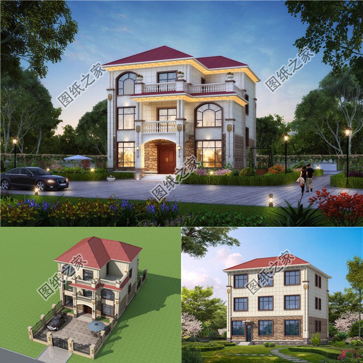 欧式风格三层乡下房子别墅设计图纸，回乡养老，从建房开始