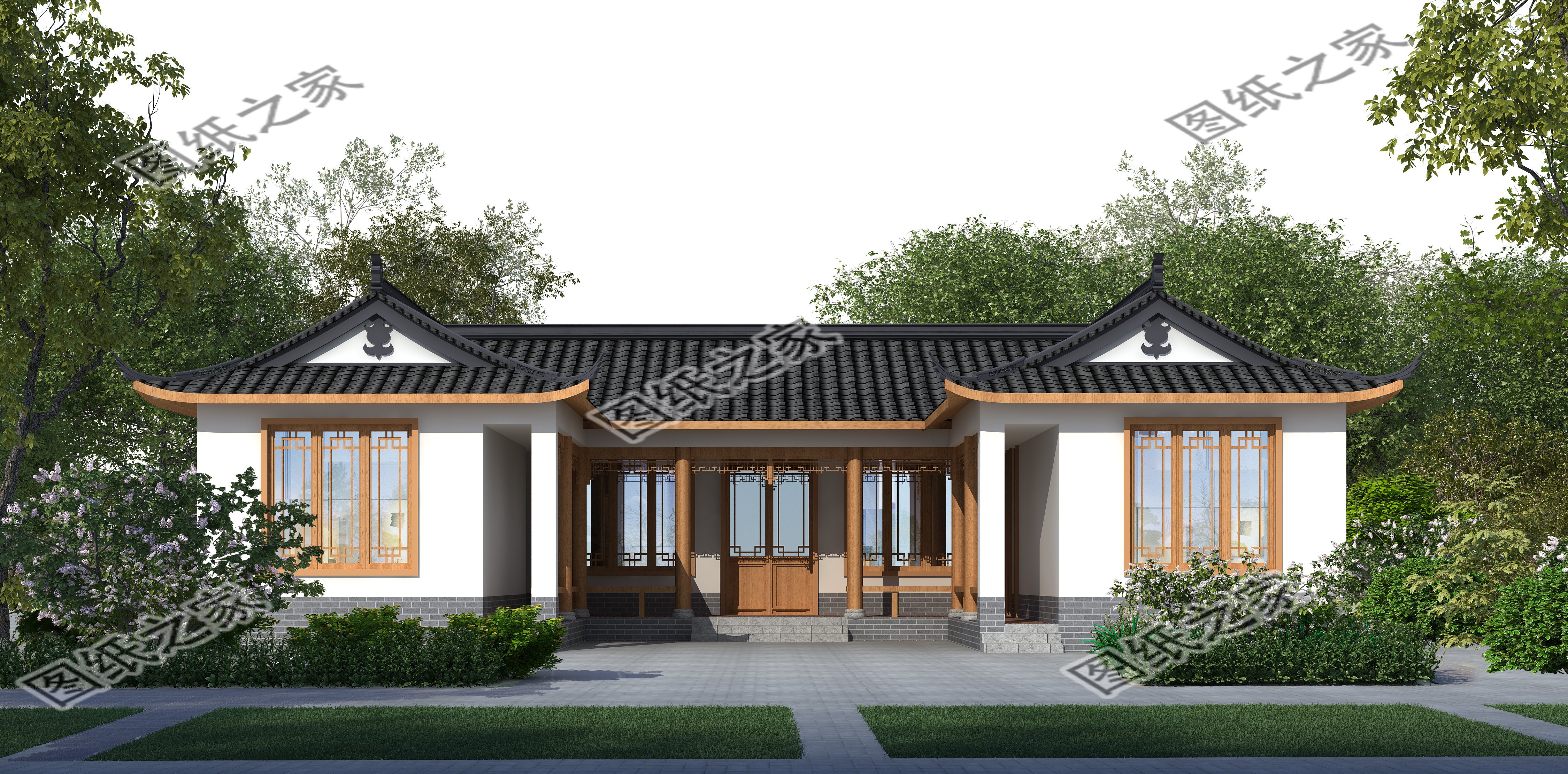 一层合院设计，传承千年的中国传统文化，重造中式古韵住宅
