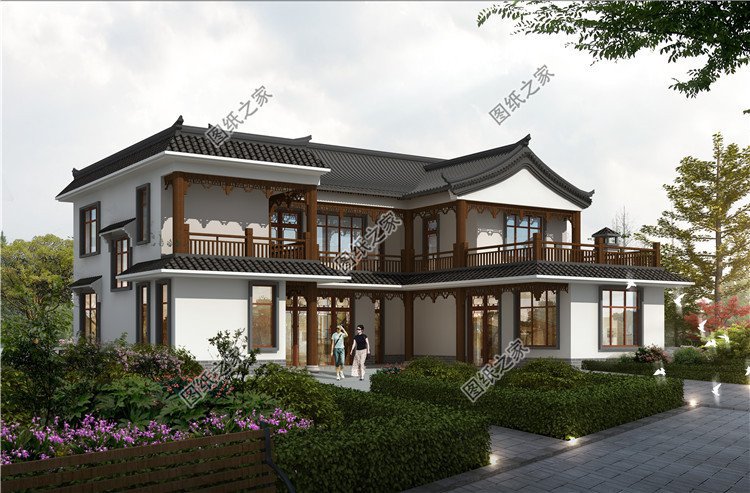 新中式l型自建房，造价低盖出来的效果既美观又大气