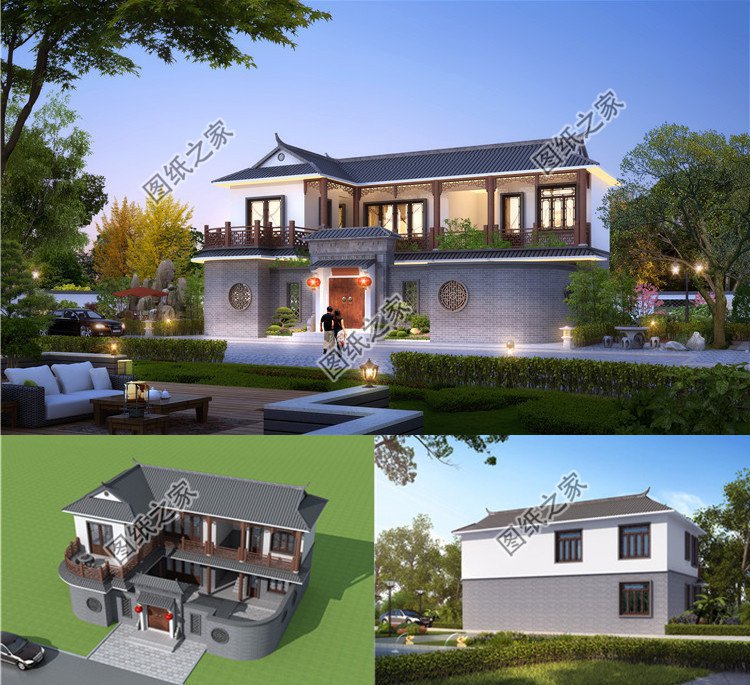 中式自建房别墅设计图集，重视自己的本土特色，充满中式魅力