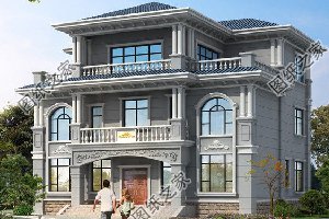 欧式农村自建房，色彩鲜艳，结构完美，细节处理恰到好处