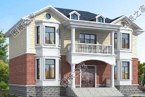 简欧式自建房设计，具有鲜明欧式建筑特色的设计，施工简易