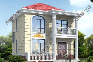 五套带有罗马柱的农村自建房，坚实的氛围给整体住宅增色不少