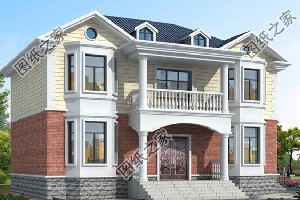 农村带飘窗设计的别墅，既能享受的充足的阳光，还能欣赏乡间景