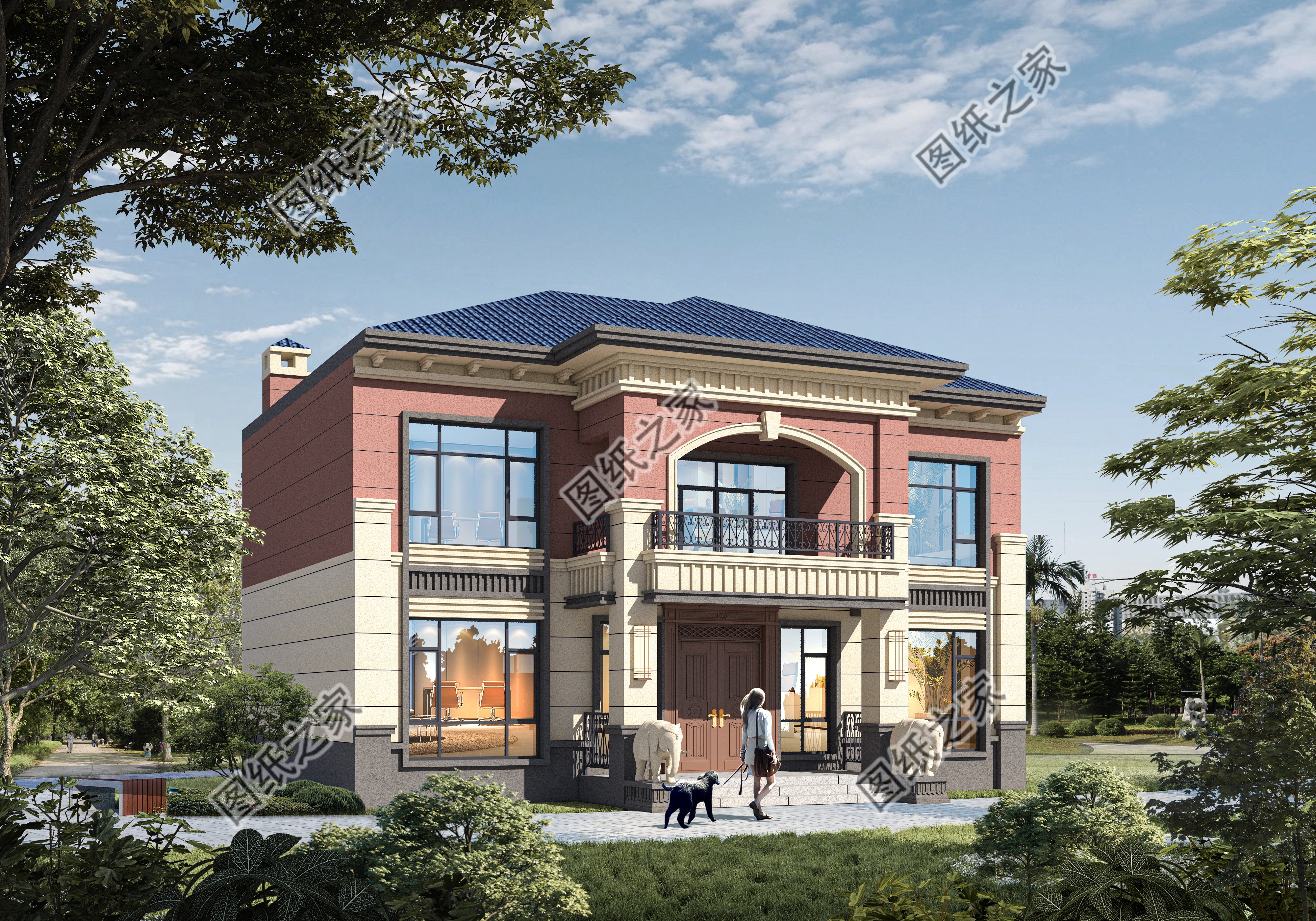 乡村二层自建房设计，外观颜值在线，造价经济普通家庭也能承担