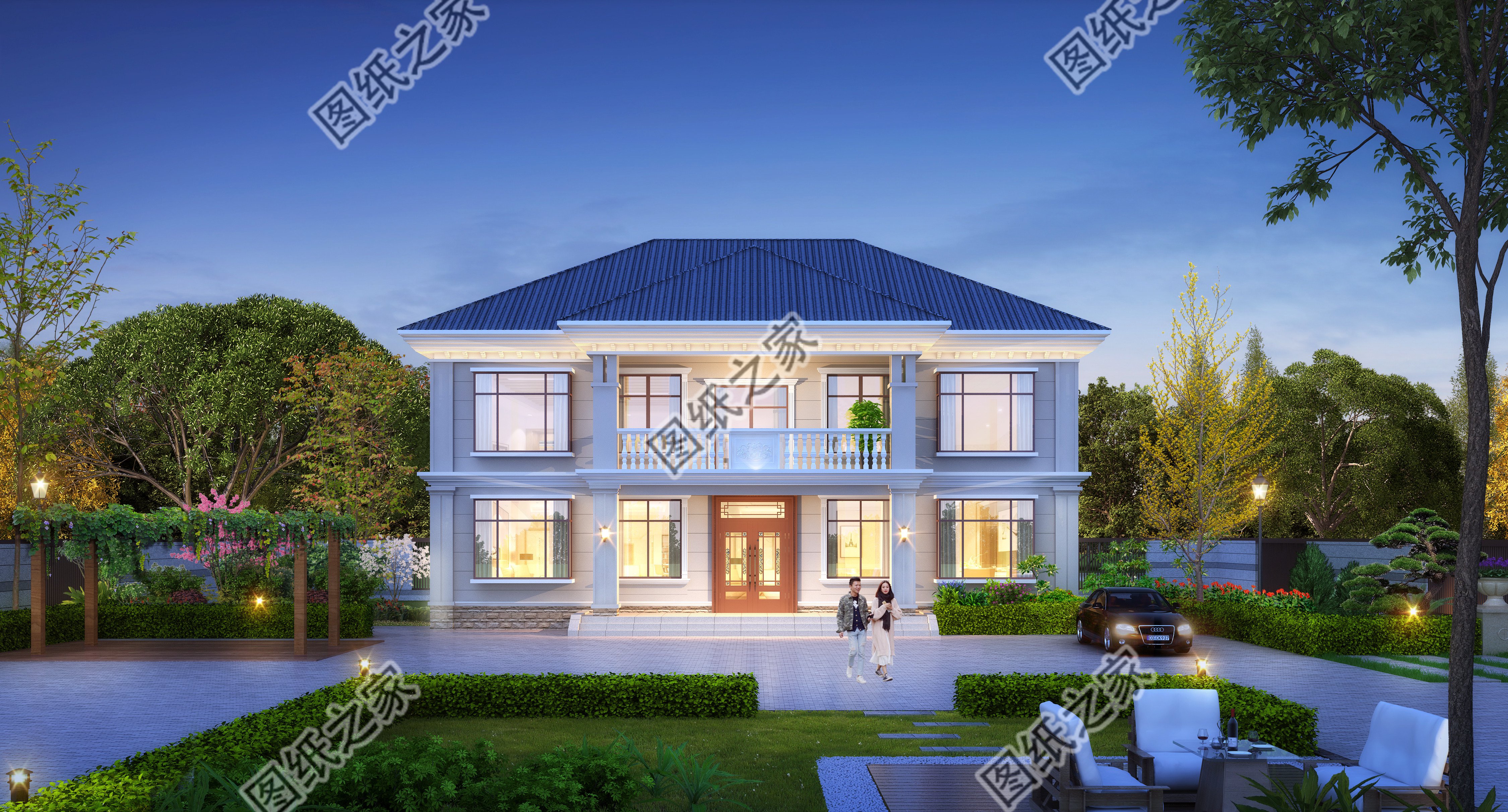 八套欧式自建别墅，文化潮流的独特性强，呈现浪漫的西方风情