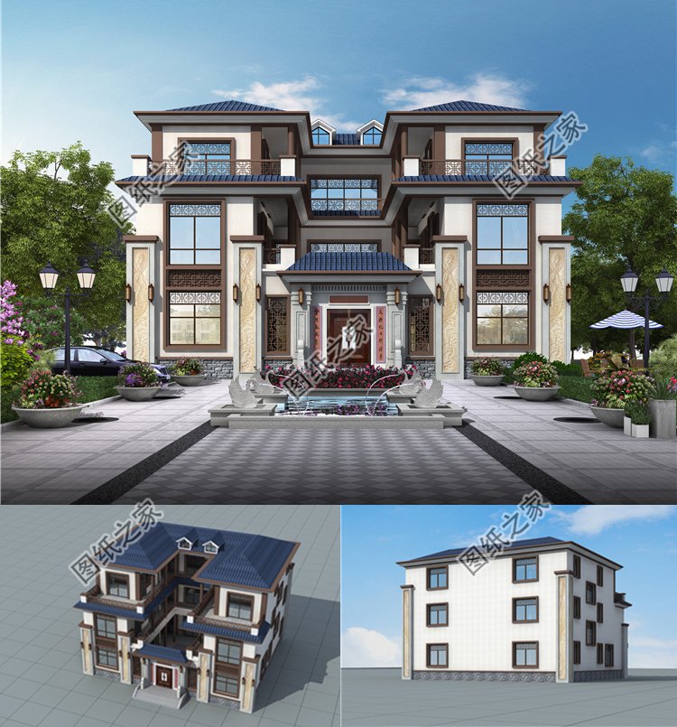 中式合院自建别墅设计，在老家建上这么一栋房屋，众人瞩目
