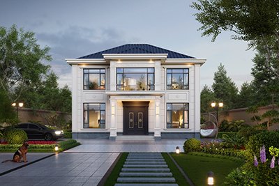 简约实用对称二层自建房设计方案图，12米乘9.5米