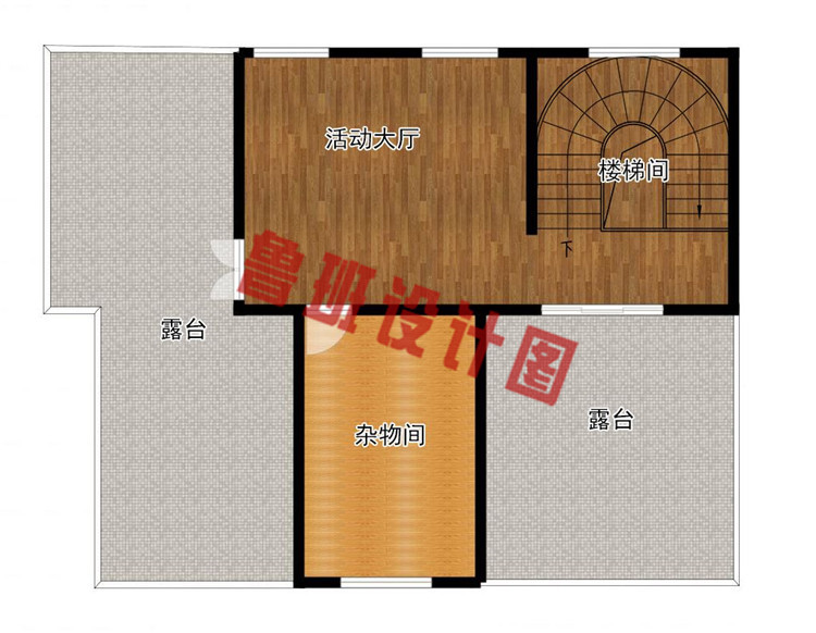 现代新中式四层别墅房屋设计四层户型图