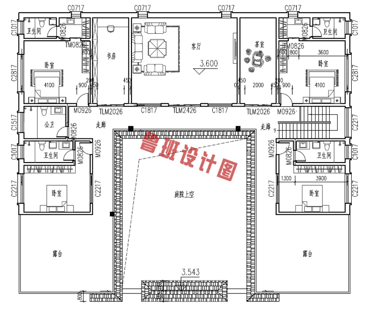 中式四合院风格别墅设计图