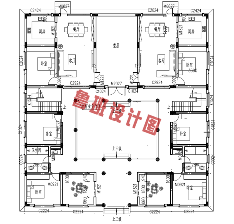 二层小型简单四合院设计图