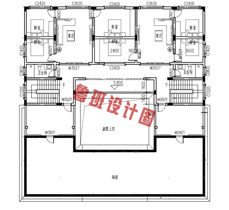 二层小型简单四合院设计图