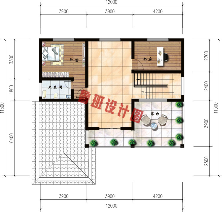 120平米农村30万别墅款式三层小别墅三层户型图