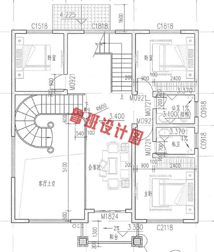 新中式三层自建房设计图