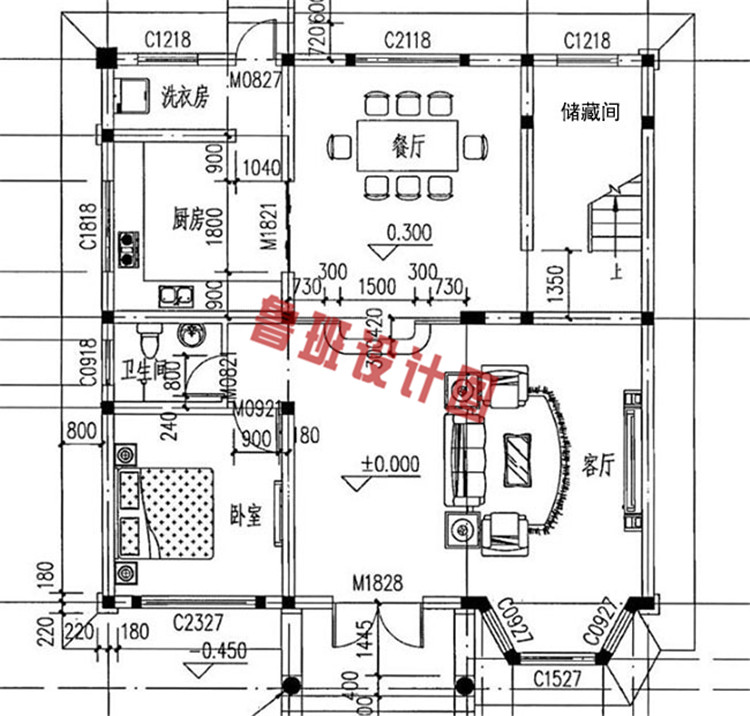 乡村自建独栋三层别墅楼房设计图