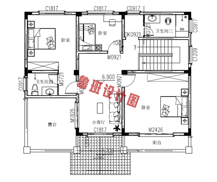 120平复式三层农村建房图纸