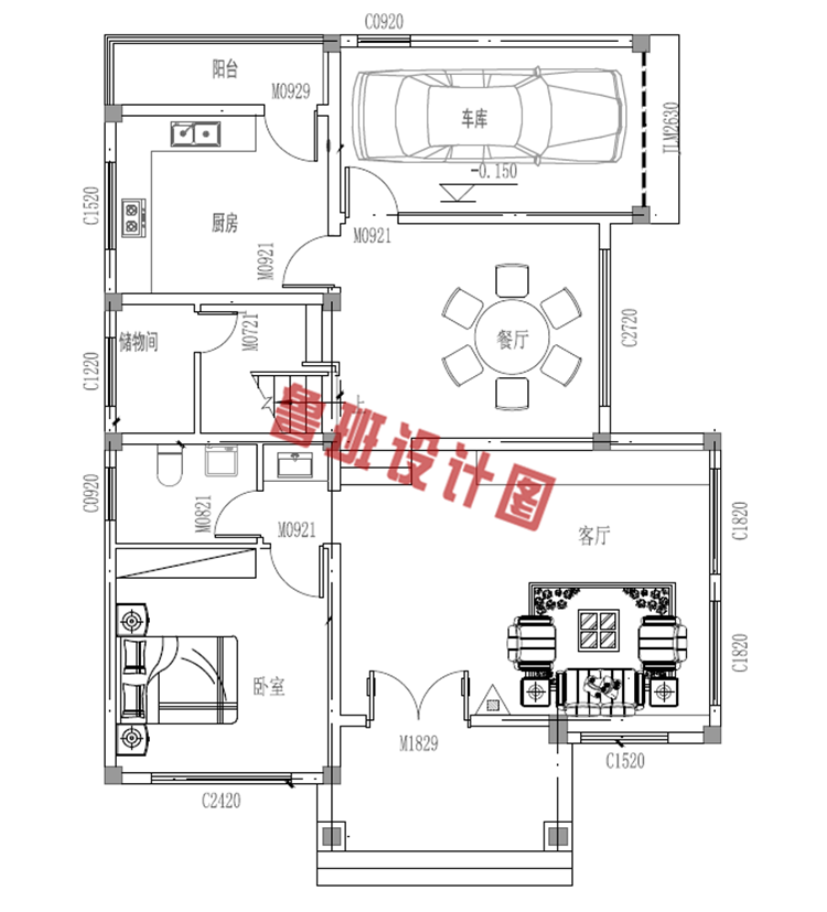 120平米三层别墅房屋设计图