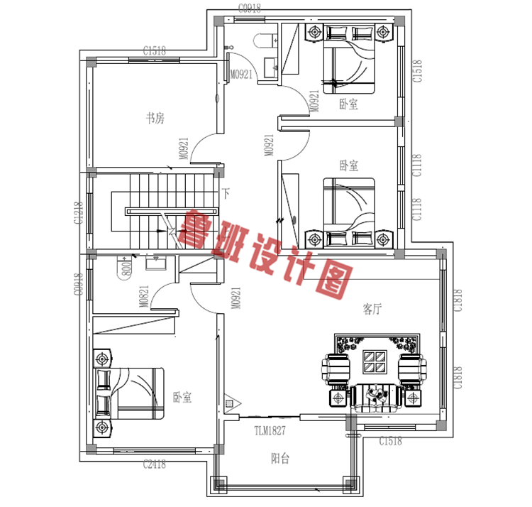 120平米三层别墅房屋设计图